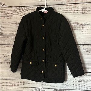 Girls Black Quilted Utility Jacket size 6/6x